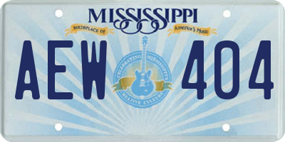 MS license plate AEW404