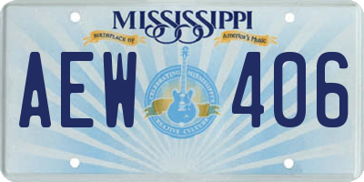 MS license plate AEW406