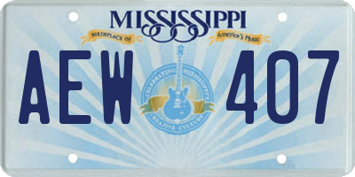 MS license plate AEW407