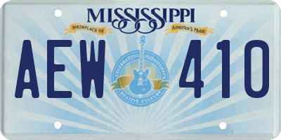 MS license plate AEW410