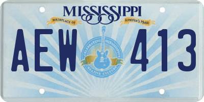 MS license plate AEW413