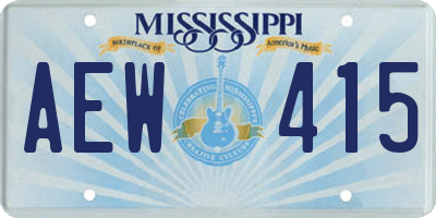MS license plate AEW415