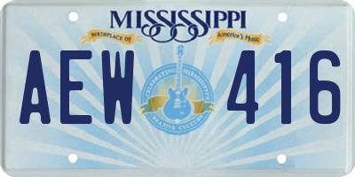 MS license plate AEW416