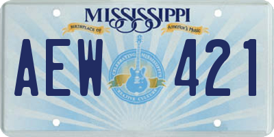 MS license plate AEW421