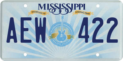 MS license plate AEW422