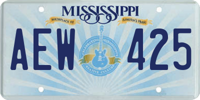 MS license plate AEW425