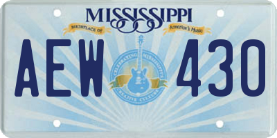 MS license plate AEW430