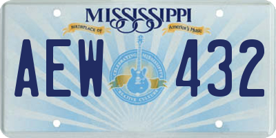 MS license plate AEW432