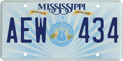 MS license plate AEW434