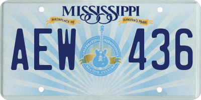 MS license plate AEW436
