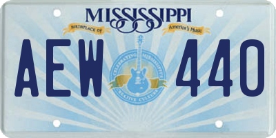 MS license plate AEW440
