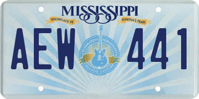 MS license plate AEW441