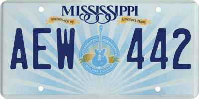 MS license plate AEW442