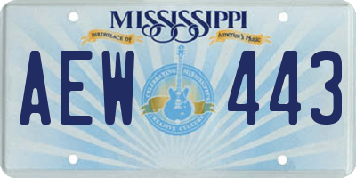 MS license plate AEW443