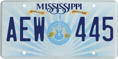 MS license plate AEW445