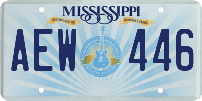 MS license plate AEW446