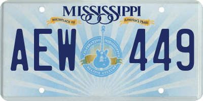 MS license plate AEW449