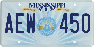 MS license plate AEW450