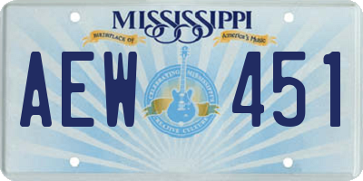 MS license plate AEW451