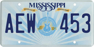 MS license plate AEW453