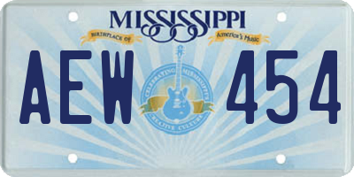 MS license plate AEW454