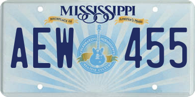 MS license plate AEW455