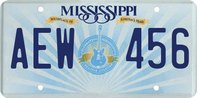 MS license plate AEW456