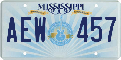 MS license plate AEW457