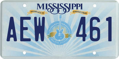MS license plate AEW461