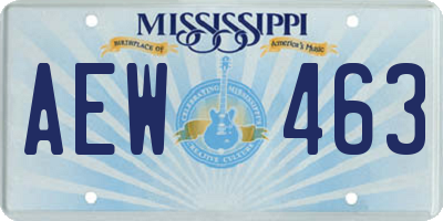 MS license plate AEW463