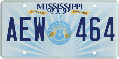 MS license plate AEW464