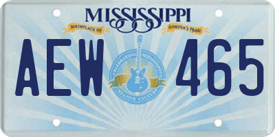 MS license plate AEW465