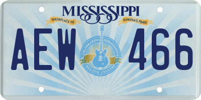 MS license plate AEW466