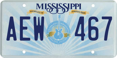 MS license plate AEW467