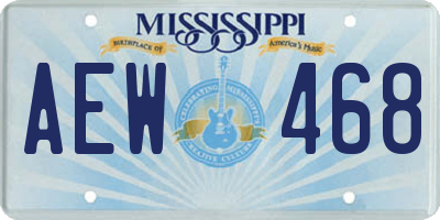 MS license plate AEW468