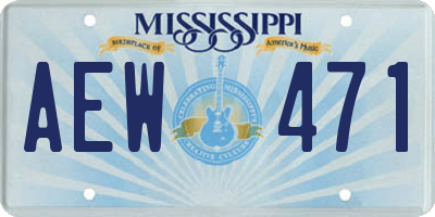 MS license plate AEW471