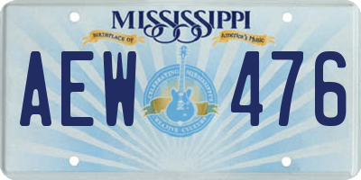 MS license plate AEW476