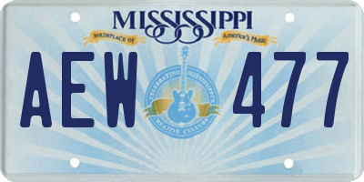 MS license plate AEW477