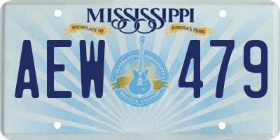 MS license plate AEW479