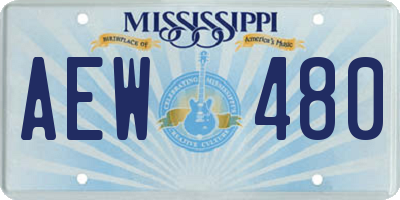 MS license plate AEW480