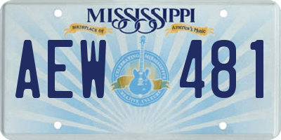 MS license plate AEW481