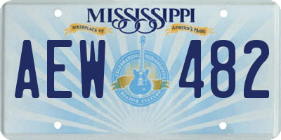 MS license plate AEW482