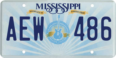 MS license plate AEW486