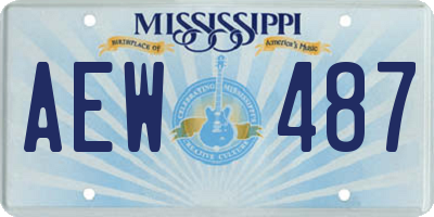 MS license plate AEW487