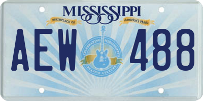 MS license plate AEW488