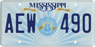 MS license plate AEW490