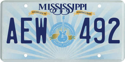MS license plate AEW492