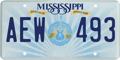 MS license plate AEW493