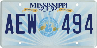 MS license plate AEW494