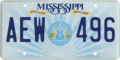 MS license plate AEW496